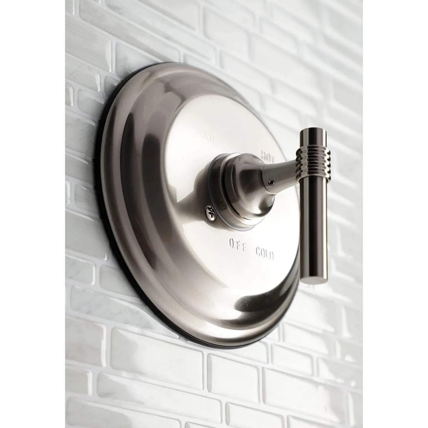 Kingston Brass Pressure Balance Valve Trim Only Without Shower and Tub Spout in Brushed Nickel