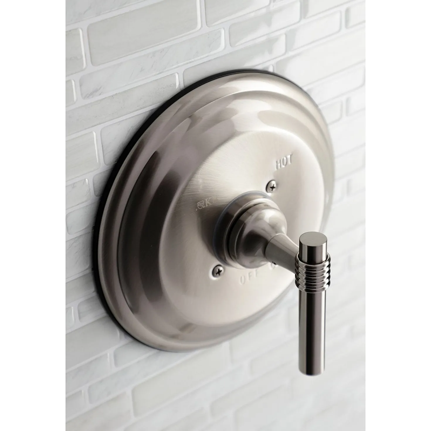 Kingston Brass Pressure Balance Valve Trim Only Without Shower and Tub Spout in Brushed Nickel