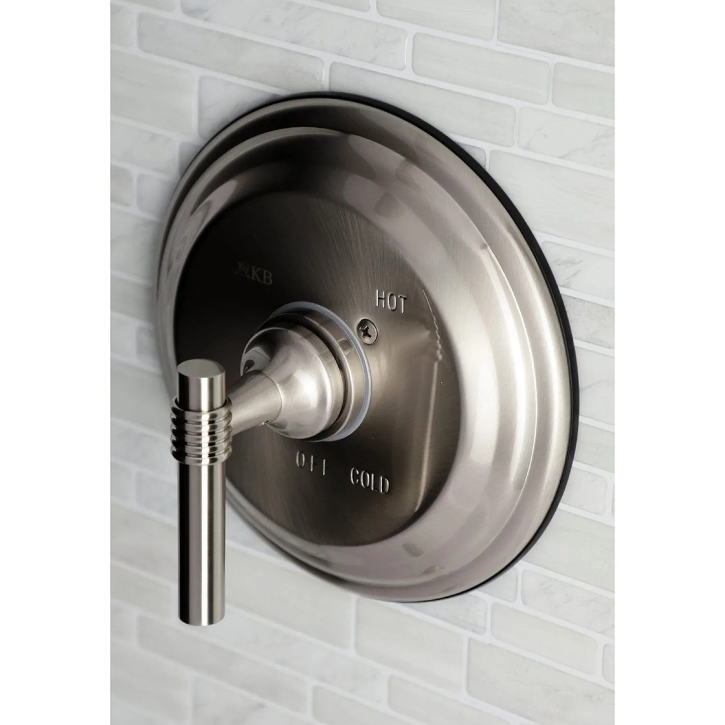 Kingston Brass Pressure Balance Valve Trim Only Without Shower and Tub Spout in Brushed Nickel