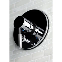 Kingston Brass Pressure Balance Valve Trim Only Without Shower and Tub Spout in Polished Chrome in Polished Chrome