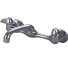 Kingston Brass Proseal 8-Inch Adjustable Centers Wall Mount Kitchen Faucet in Polished Chrome