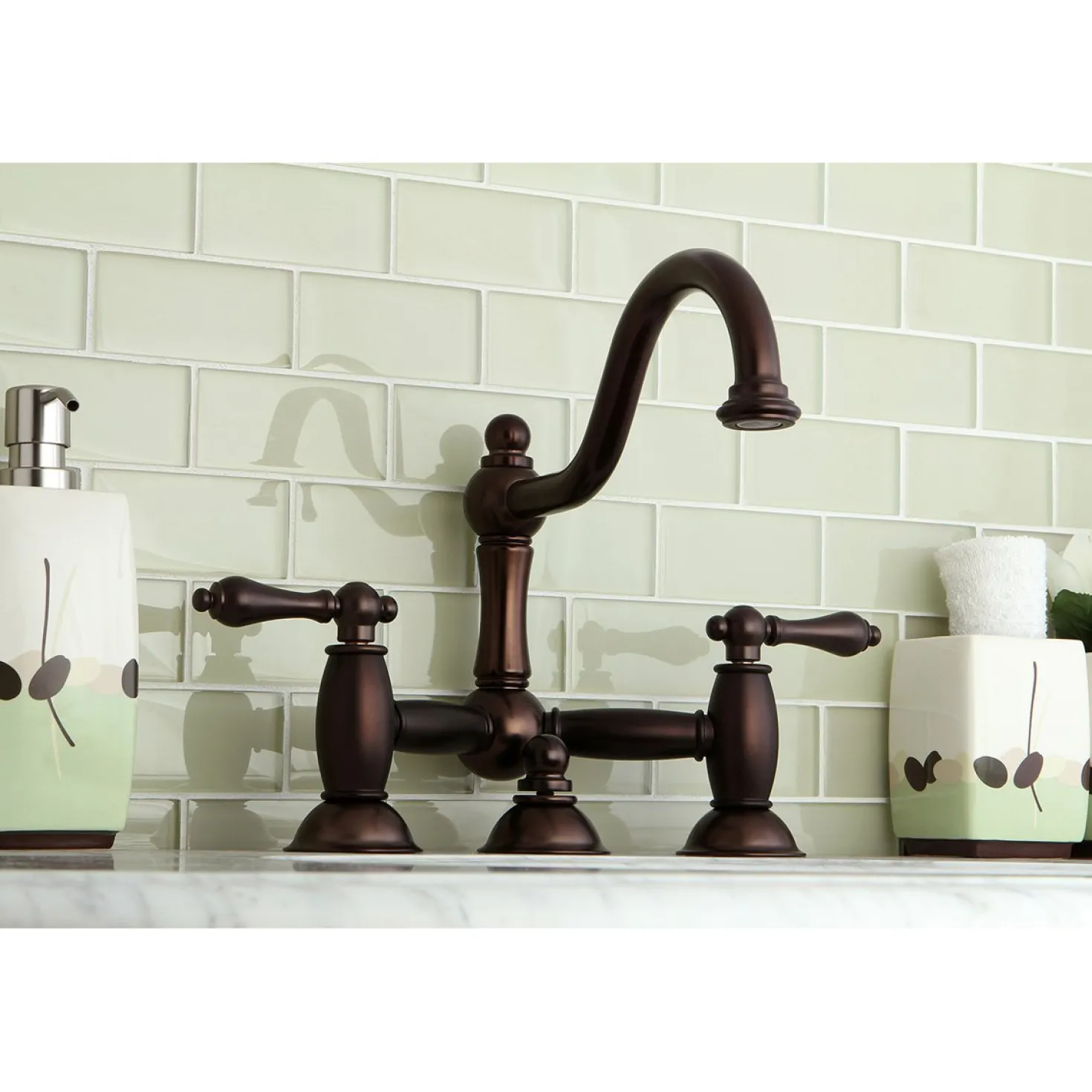 Kingston Brass Restoration Bathroom Bridge Faucet