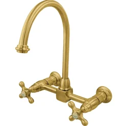 Kingston Brass Restoration 8" Centerset Wall Mount Kitchen Faucet