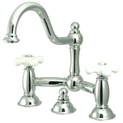 Kingston Brass Restoration Cross-Handle Bathroom Bridge Faucet