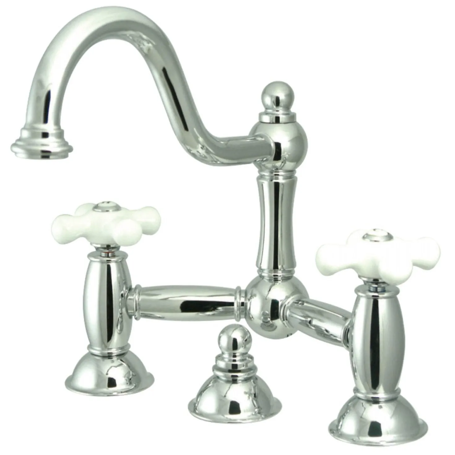 Kingston Brass Restoration Cross-Handle Bathroom Bridge Faucet