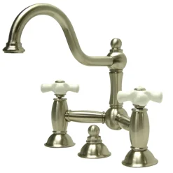 Kingston Brass Restoration Cross-Handle Bathroom Bridge Faucet