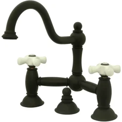Kingston Brass Restoration Cross-Handle Bathroom Bridge Faucet