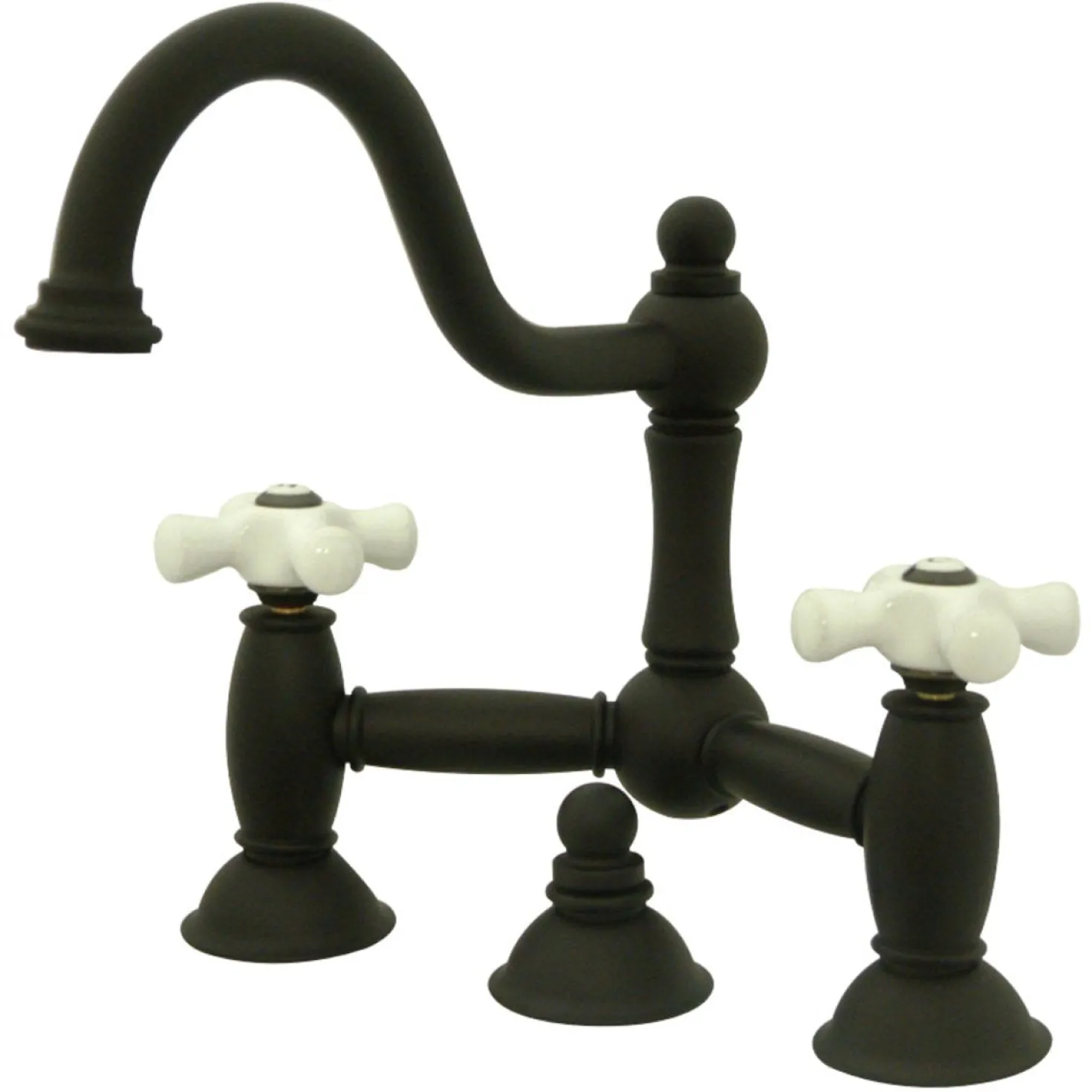 Kingston Brass Restoration Cross-Handle Bathroom Bridge Faucet