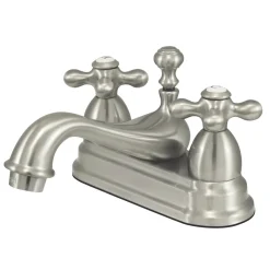 Kingston Brass Restoration Cross-Handle 4-Inch Centerset Bathroom Faucet