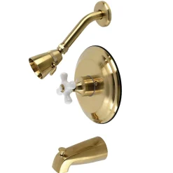 Kingston Brass Restoration Cross Handle Tub and Shower Faucet