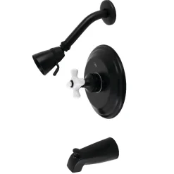 Kingston Brass Restoration Cross Handle Tub and Shower Faucet