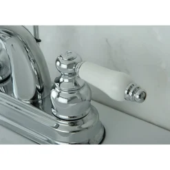 Kingston Brass Restoration Deck Mount 4-Inch Centerset Bathroom Faucet