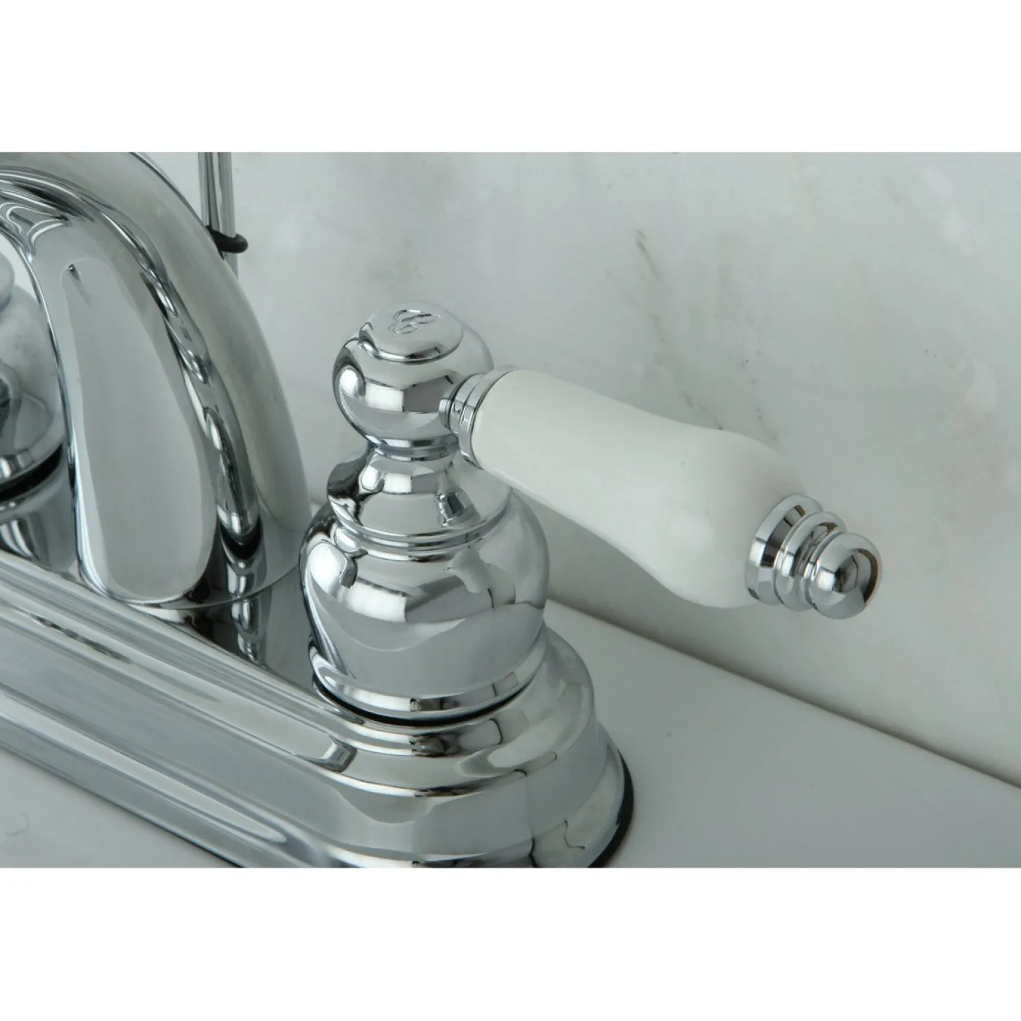Kingston Brass Restoration Deck Mount 4-Inch Centerset Bathroom Faucet