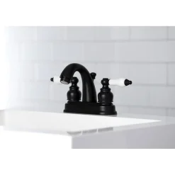 Kingston Brass Restoration Deck Mount 4-Inch Centerset Bathroom Faucet