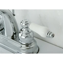 Kingston Brass Restoration Deck Mount 4-Inch Centerset Bathroom Faucet