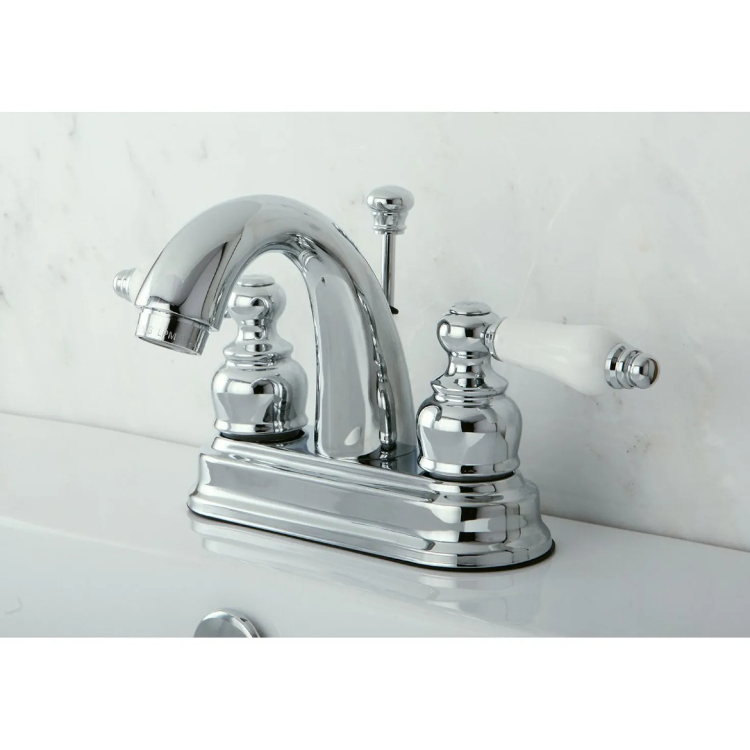 Kingston Brass Restoration Deck Mount 4-Inch Centerset Bathroom Faucet