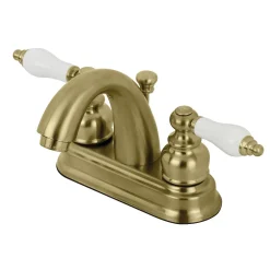 Kingston Brass Restoration Deck Mount 4-Inch Centerset Bathroom Faucet