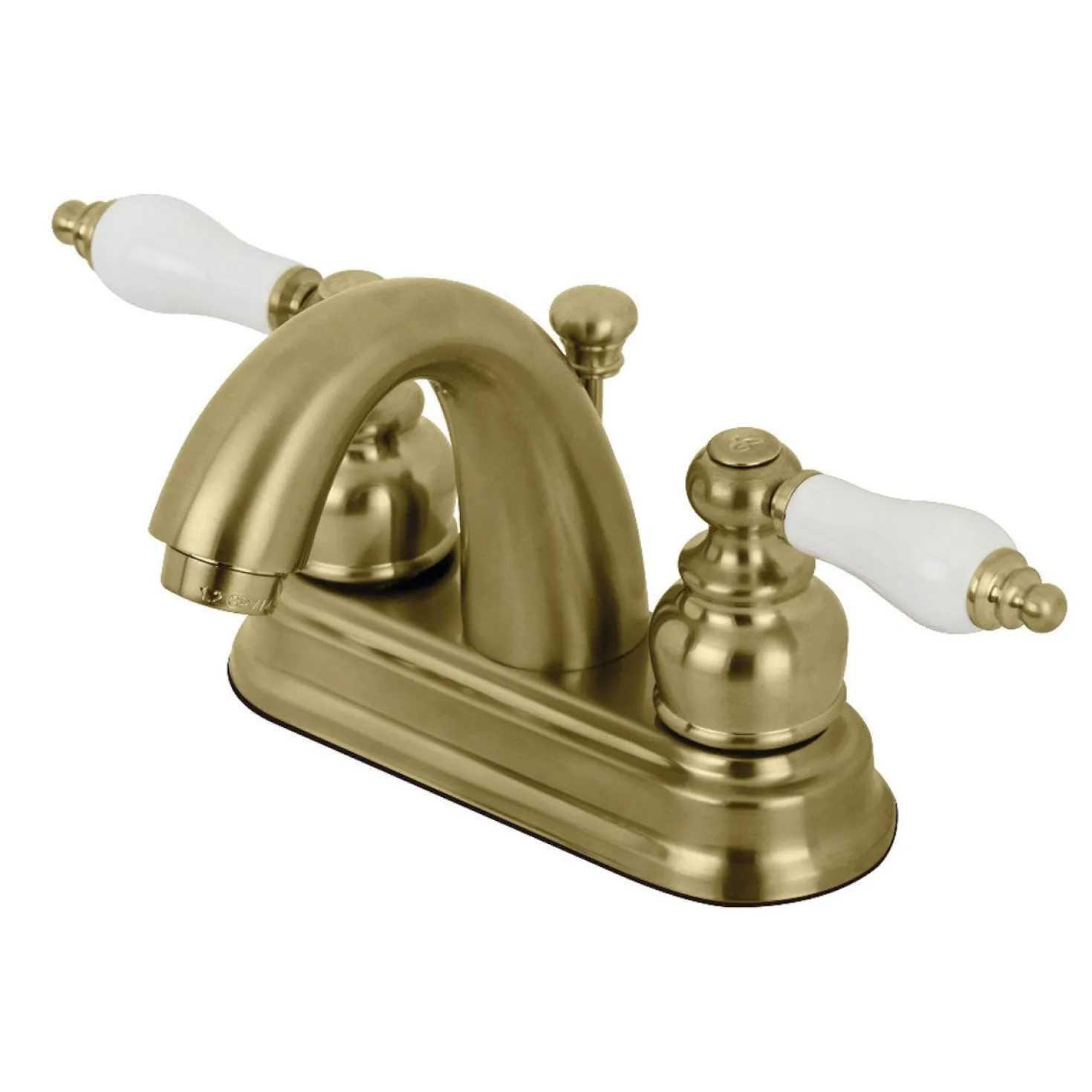Kingston Brass Restoration Deck Mount 4-Inch Centerset Bathroom Faucet