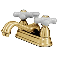Kingston Brass Restoration Deck Mount 2-Handle 4-Inch Centerset Bathroom Faucet