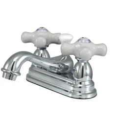Kingston Brass Restoration Deck Mount 2-Handle 4-Inch Centerset Bathroom Faucet