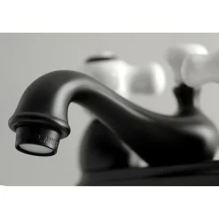 Kingston Brass Restoration Deck Mount 2-Handle 4-Inch Centerset Bathroom Faucet