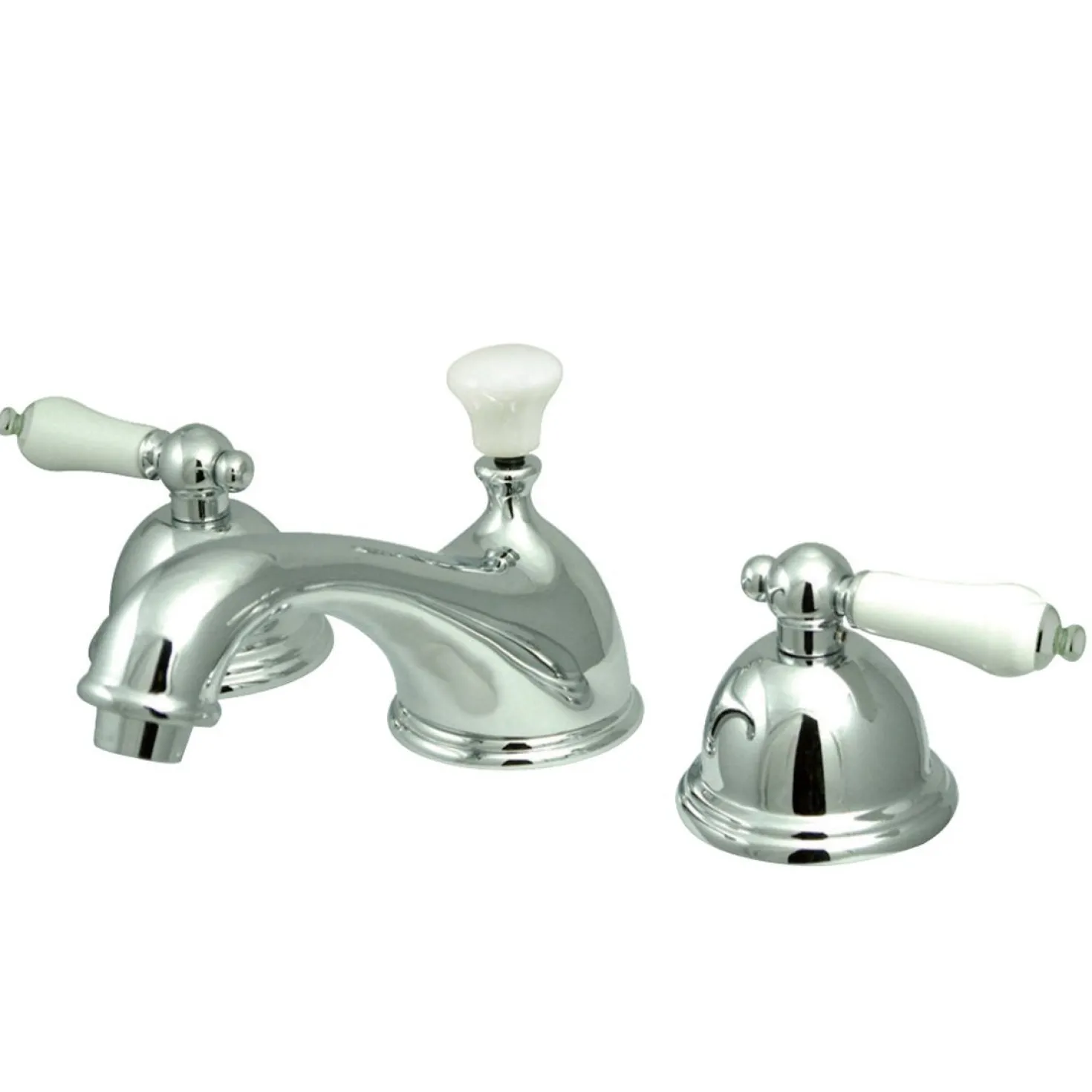 Kingston Brass Restoration Deck Mount 8-Inch Widespread Bathroom Faucet