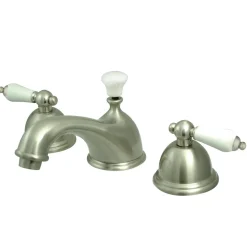 Kingston Brass Restoration Deck Mount 8-Inch Widespread Bathroom Faucet