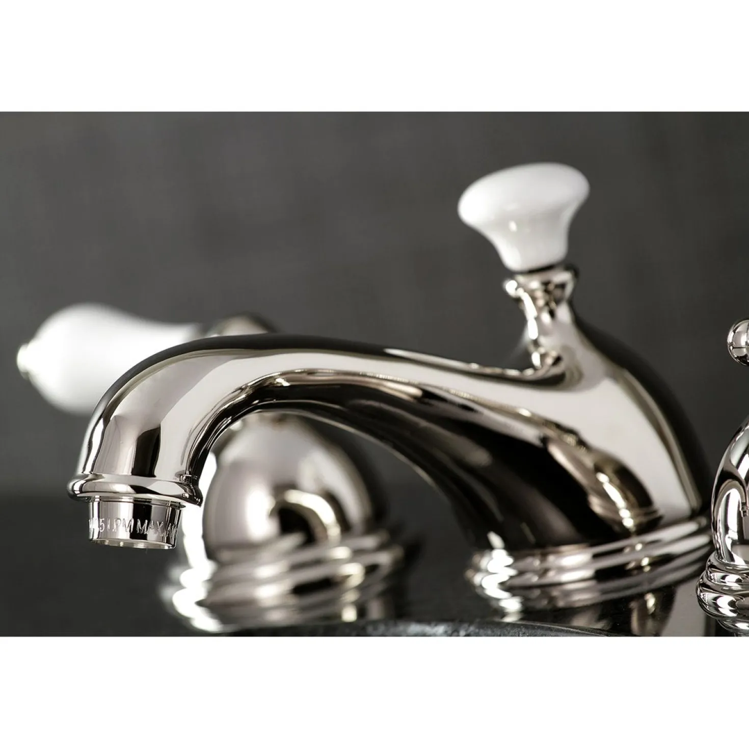 Kingston Brass Restoration Deck Mount 8-Inch Widespread Bathroom Faucet