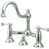 Kingston Brass Restoration Deck Mount Bathroom Bridge Faucet