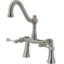 Kingston Brass Restoration Deck Mount Clawfoot Tub Bridge Faucet