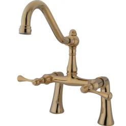 Kingston Brass Restoration Deck Mount Clawfoot Tub Bridge Faucet