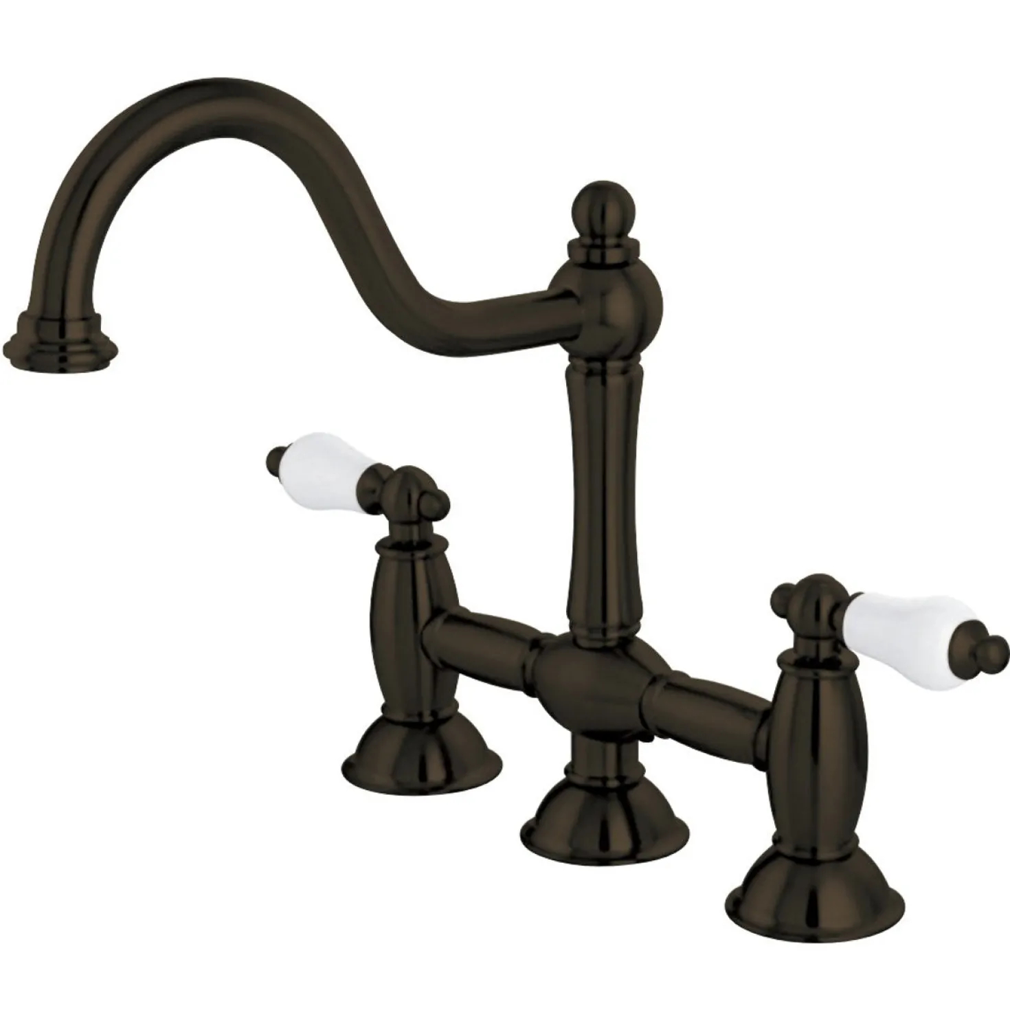 Kingston Brass Restoration 2-Handle Kitchen Bridge Faucet