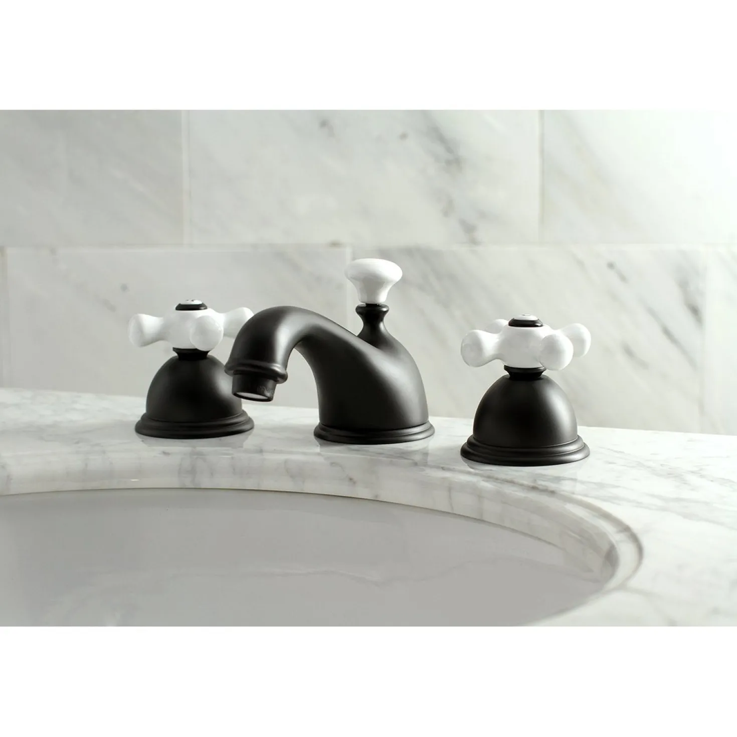 Kingston Brass Restoration 3-Hole 8-Inch Widespread Bathroom Faucet