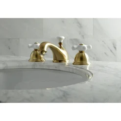 Kingston Brass Restoration 3-Hole 8-Inch Widespread Bathroom Faucet
