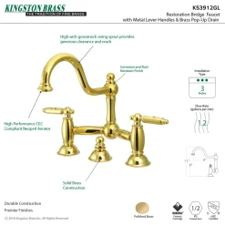 Kingston Brass Restoration 2-Handle Bathroom Bridge Faucet
