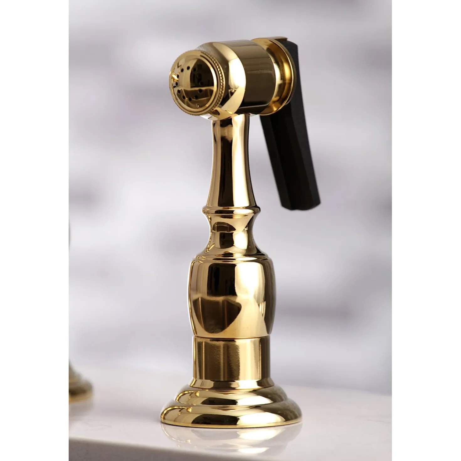 Kingston Brass Restoration 8-Inch Bridge Kitchen Faucet with Sprayer