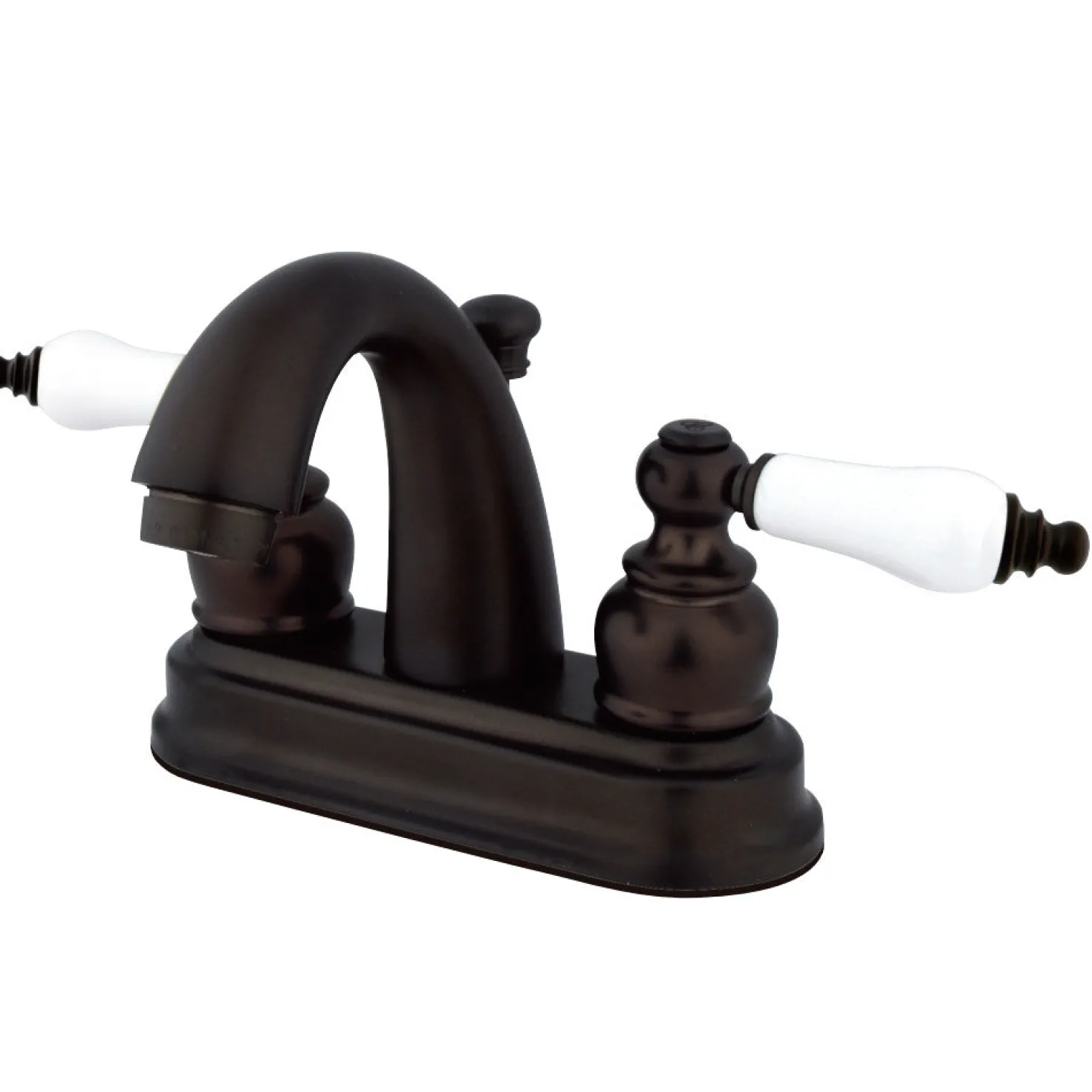 Kingston Brass Restoration 4-Inch centerset Lavatory Faucet with Porcelain Lever Handles