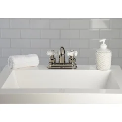Kingston Brass Restoration 4-Inch Centerset Deck Mount Bathroom Faucet