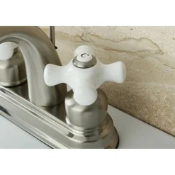 Kingston Brass Restoration 4-Inch Centerset Deck Mount Bathroom Faucet