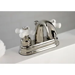 Kingston Brass Restoration 4-Inch Centerset Deck Mount Bathroom Faucet