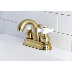 Kingston Brass Restoration 4-Inch Centerset Deck Mount Bathroom Faucet
