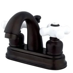Kingston Brass Restoration 4-Inch Centerset Deck Mount Bathroom Faucet
