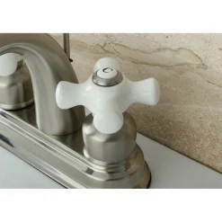 Kingston Brass Restoration 4-Inch Centerset Deck Mount Bathroom Faucet