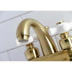 Kingston Brass Restoration 4-Inch Centerset Deck Mount Bathroom Faucet