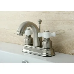 Kingston Brass Restoration 4-Inch Centerset Deck Mount Bathroom Faucet