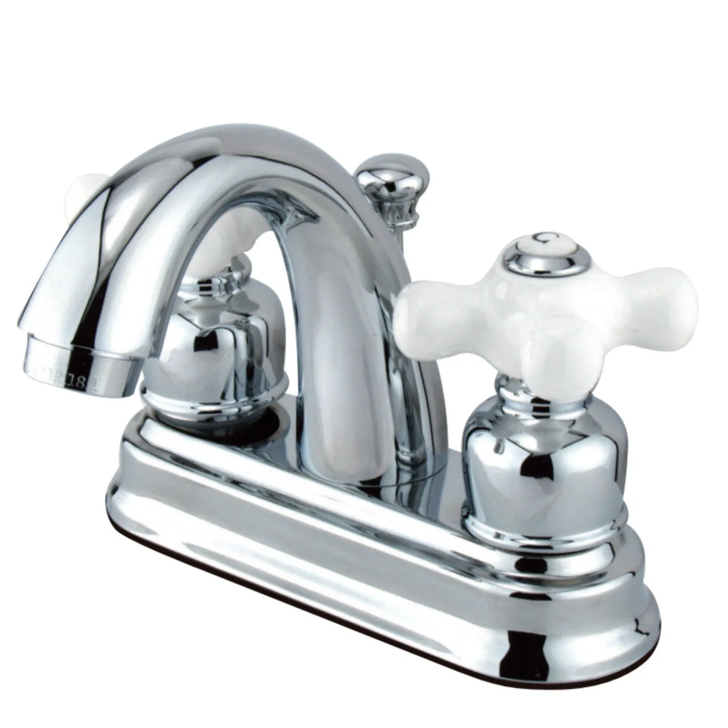 Kingston Brass Restoration 4-Inch centerset Lavatory Faucet with Porcelain Cross Handles