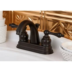 Kingston Brass Restoration 4-Inch Centerset Bathroom Faucet