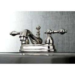 Kingston Brass Restoration 4-Inch Centerset Lever-Handle Bathroom Faucet