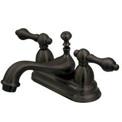 Kingston Brass Restoration 4-Inch Centerset Lever-Handle Bathroom Faucet