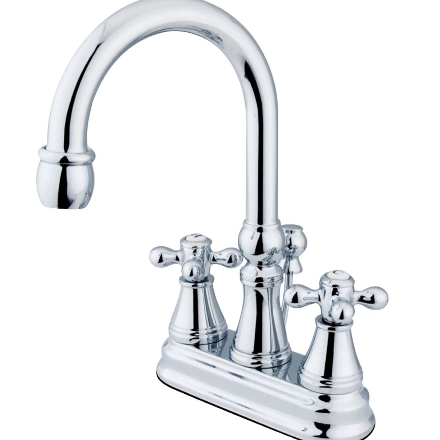Kingston Brass Restoration 4-Inch Centerset Bathroom Faucet with Brass Pop-Up